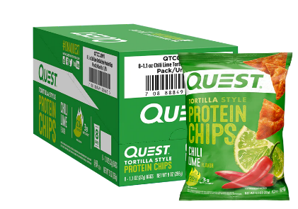 TORTILLAS STYLE PROTEIN CHIPS CHILI LIME QUEST 4 G