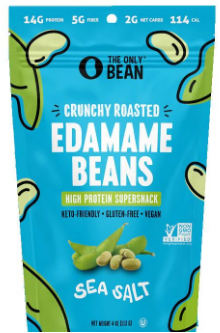CRUNCHY ROASTED EDAMAME BEANS SEA SALT THE ONLY BEAN 113 GR