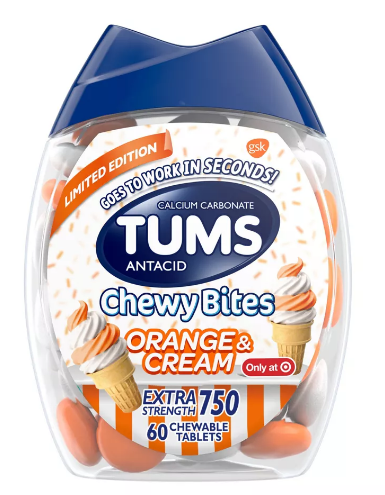 TUMS CHEWY BITES ORANGE & CREAM 60 CHEWABLE
