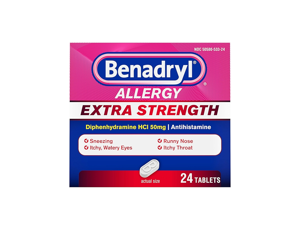 BENADRYL ALLERGY EXTRA STRENGTH 24 TABLETAS