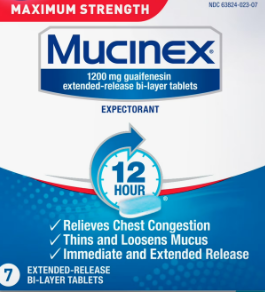 MUCINEX MAXIUM STRENGTH 7 TABLETAS