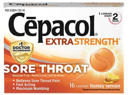 CEPACOL HONEY LEMON EXTRA STRENGHT 16 CAP