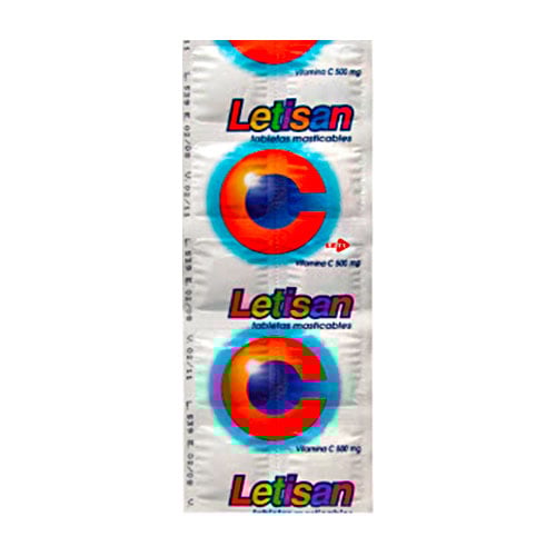 LETISAN VITAMINA C 500MG 10 TABLETAS S/FRUTAS LETI