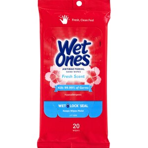 WET ONES ANTIBACTERIAL WIPES FRESH SCENT 20 WIPES