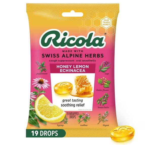 RICOLA SWISS ALPINE HERBS HONEY LEMON ECHINACEA 19 DROPS
