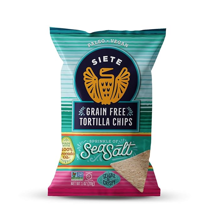 TORTILLA CHIPS SEA SALT AVOCADO OIL SIETE 28 GR