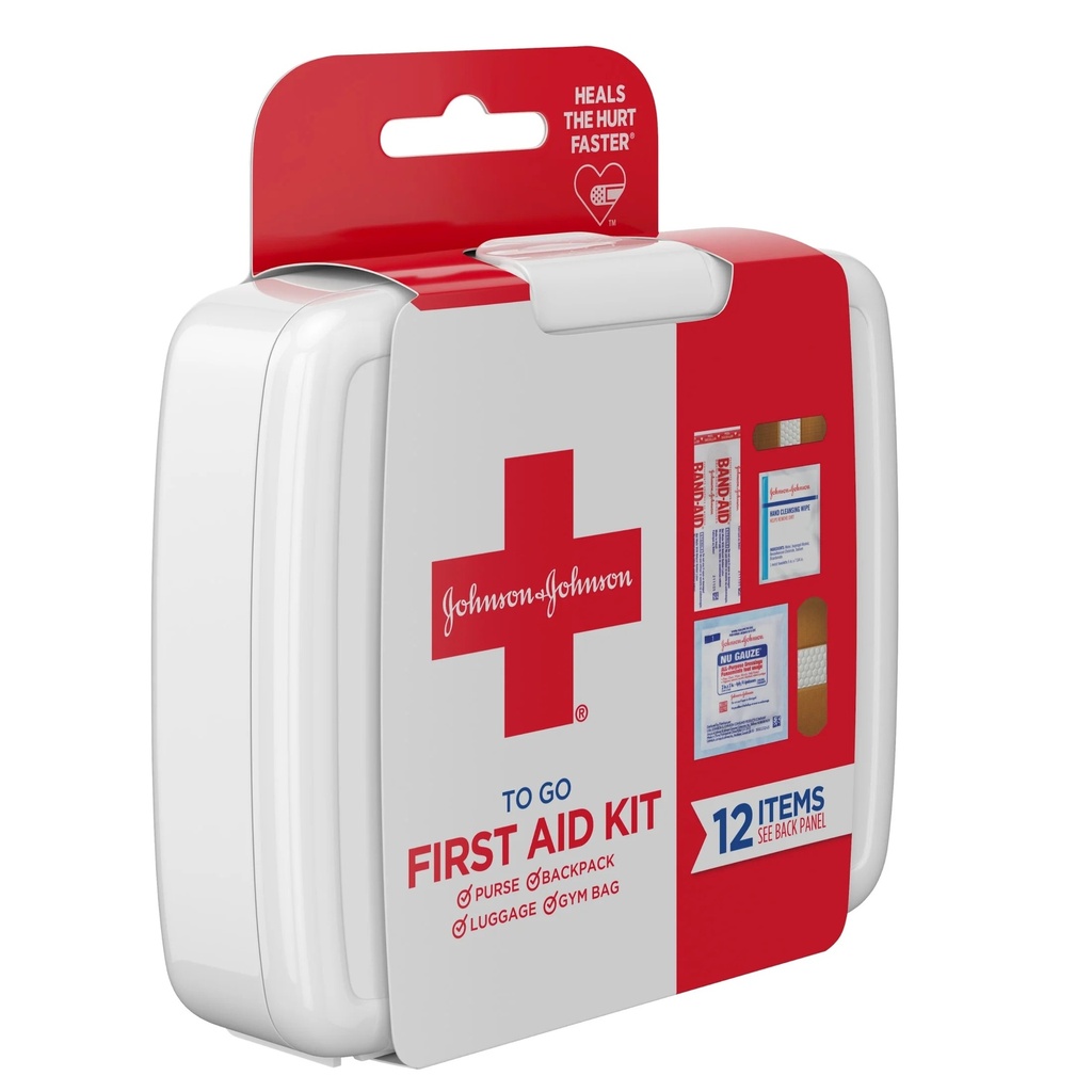 TO GO FIRST AID KIT 12 ITEMS J&J