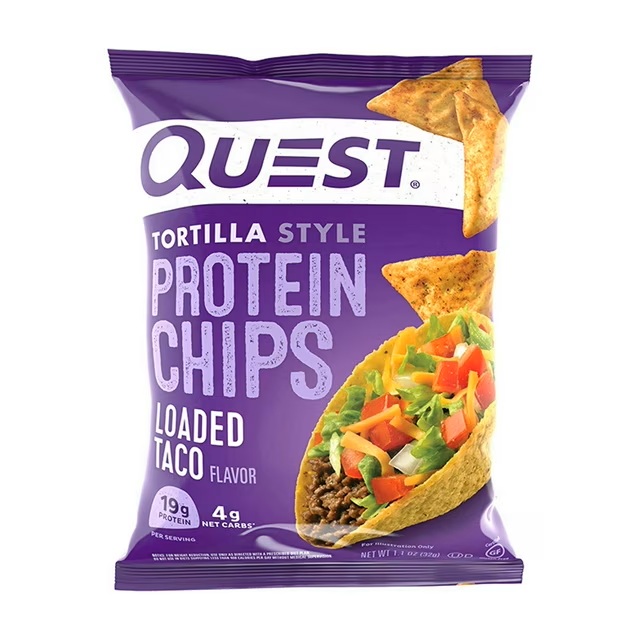 TORTILLAS STYLE PROTEIN CHIPS LOADED TACO QUEST 32 G