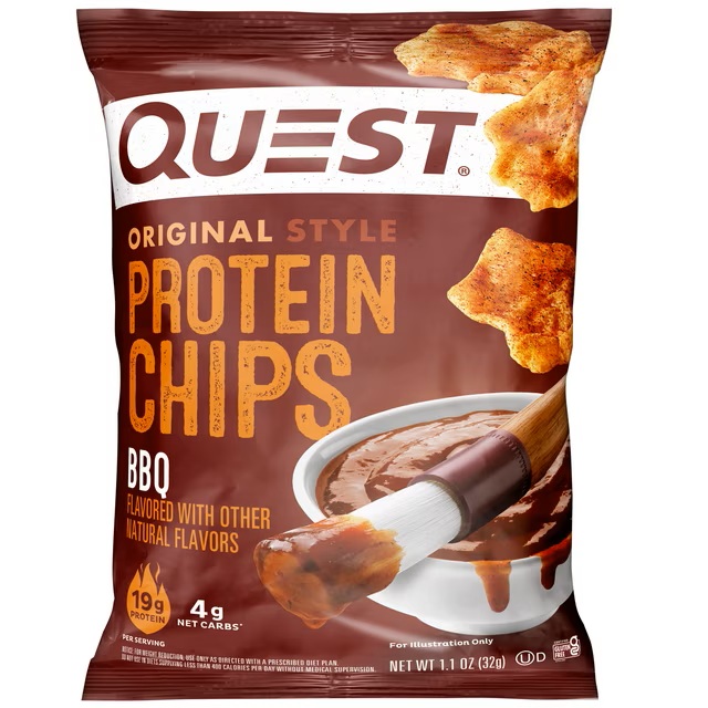 TORTILLAS STYLE PROTEIN CHIPS BBQ QUEST 32 G