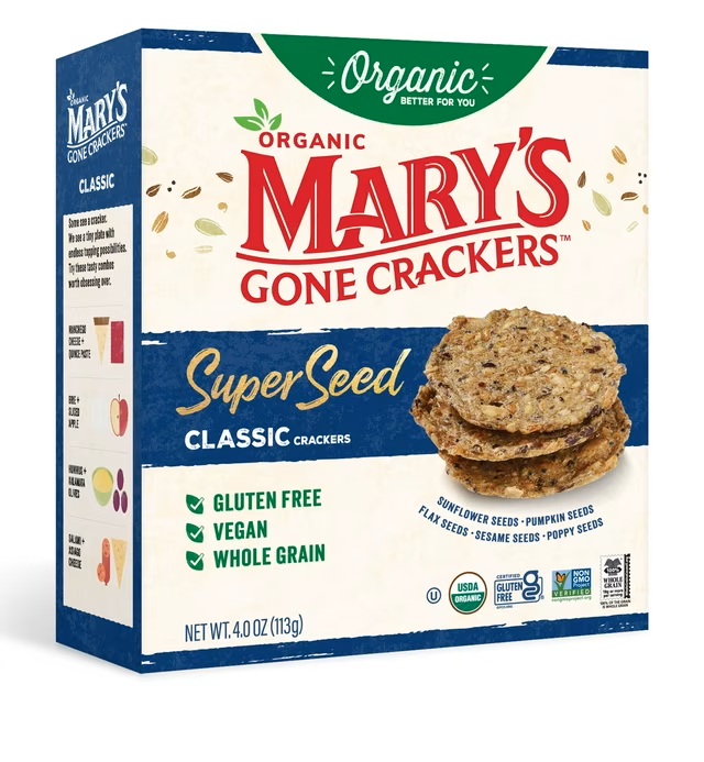 ORGANIC MARYS GONE CRACKERS SUPER SEED CLASSIC 113G