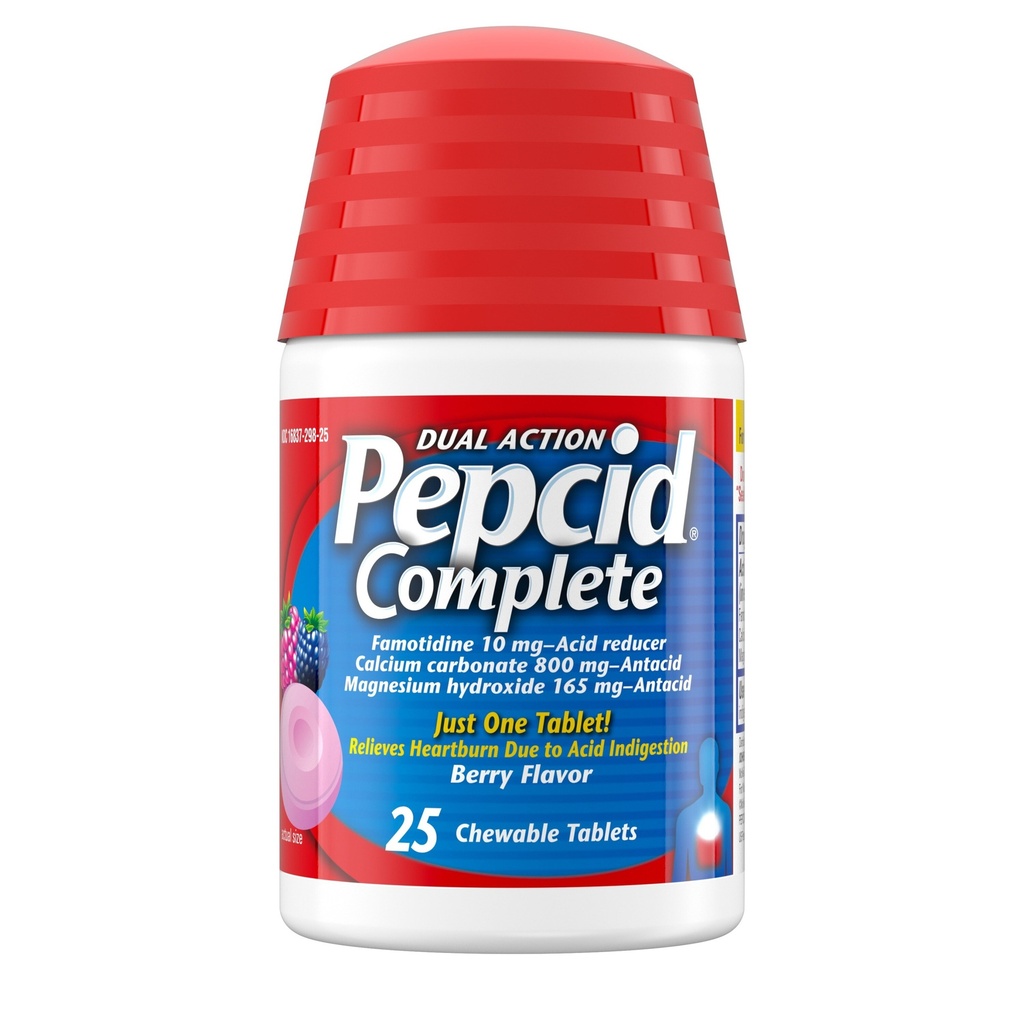 PEPCID DUAL ACTION COMPLETE BERRY FLAVOR 25 CHEWABLE