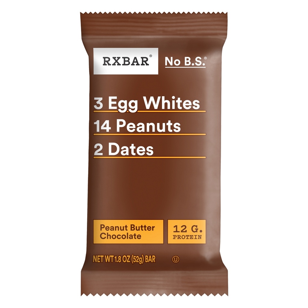 RXBAR NO B.S PEANUT BUTTER CHOCOLATE 12G PROTEINA BARRA PROTEICA 52G