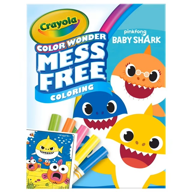COLOR WONDER SIN DESORDEN BABY SHARKS CRAYOLA