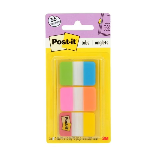 POST-IT TABS 6COLORES 36 UNIDADES