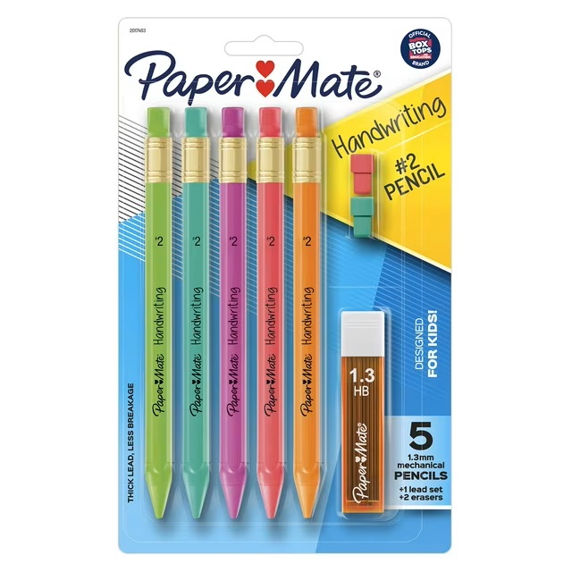 PAPER MATE 2 PORTAMINAS 0,7mm + MINAS + 5 BORRADORES