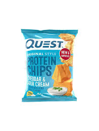 TORTILLAS STYLE PROTEIN CHIPS CHEDDAR & SOUR CREAM QUEST 32 G