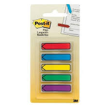 POST-IT BANDERINES 5 COLORES SUB NEGRO 100HOJAS