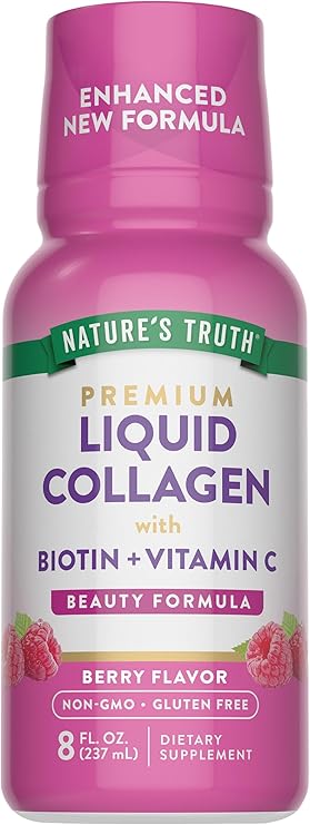COLLAGEN LIQUID PREMIUM BIOTIN + VITAMIN C 237 ML NATURES TRUTH