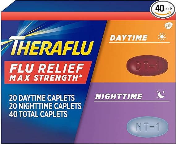THERAFLU FLU RELIEF MAX STRENGTH DIA Y NOCHE 40 CAP