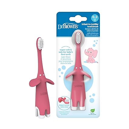 DR BROWNS CEPILLO DENTAL INFANTIL ELEFANTE ROSA 0-3AÑOS