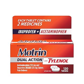 MOTRIN DUAL ACTION TYLENOL 250MG/125MG X 120 TABLETS