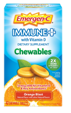 EMERGEN C IMMUNE + PLUS ORANGE BLAST 42 CHEWABLE