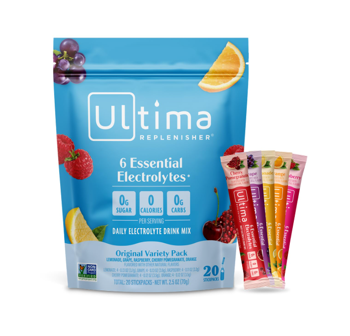 6 ESSENTIAL ELECTROLYTES VARIETY PACK 20 STICKPACKS ULTIMA REPLENISHER