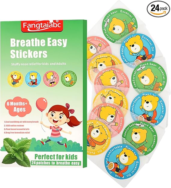 BREATHE EASY STICKERS NIÑOS Y ADULTOS 24 PATCHES FANGTAIABC