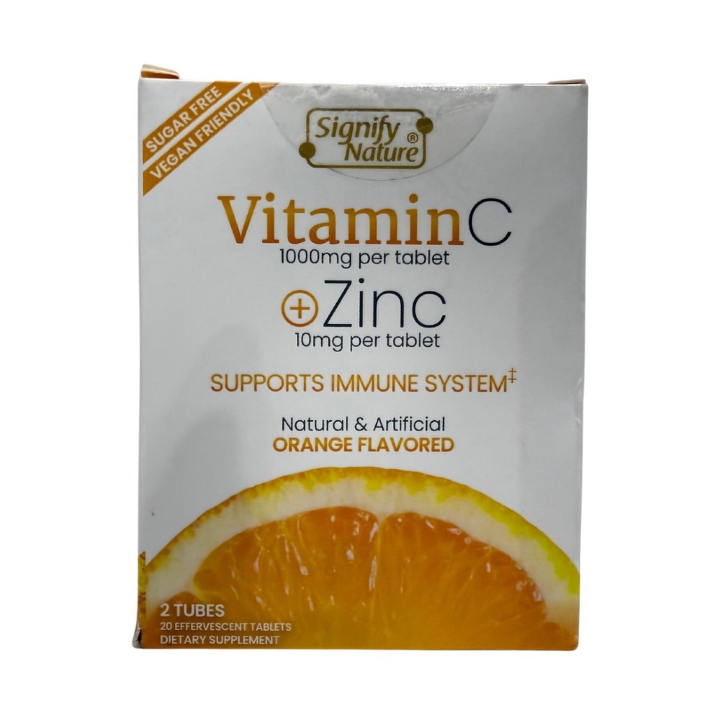VITAMINA C 1000MG + ZINC 10 MG  20 TAB EFERVECENTES SIGNIFY NATURE