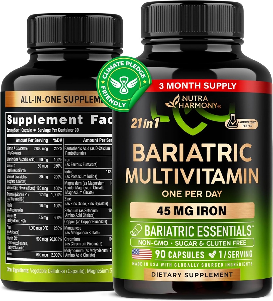 BARIATRIC MULTIVITAMIN 45MG HIERRO 90 CAPSULAS NUTRA HARMONY