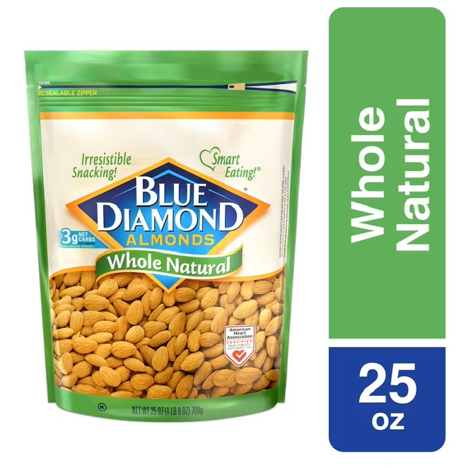 BLUE DIAMOND ALMONDS WHOLE NATURALS 709G