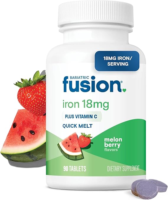 IRON PLUS VITAMIN C 18 MG MELON BERRY 90 TABLETS BARIATRIC FUSION
