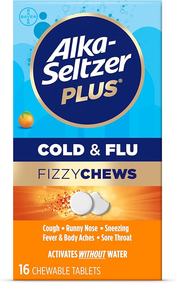 ALKA SELTZER PLUS COLD & FLU FIZZYCHEWS 16 TABLETS