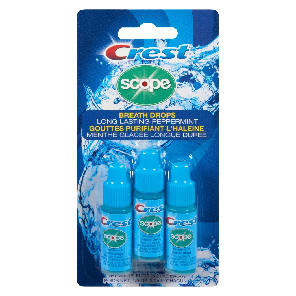 CREST SCOPE BREATH DROPS COOL PEPPERMINT SUGAR FREE