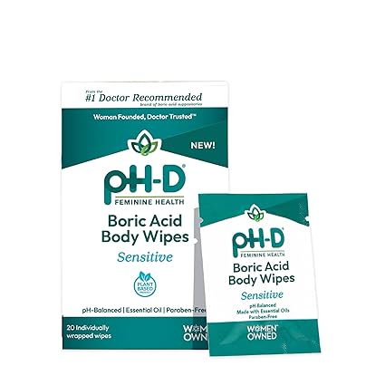 BORIC ACID BODY WIPES X 20 WIPES PH-D