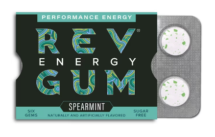 REV GUM SUGAR FREE SPEARMINT ENERGY GUM 6 PIECES