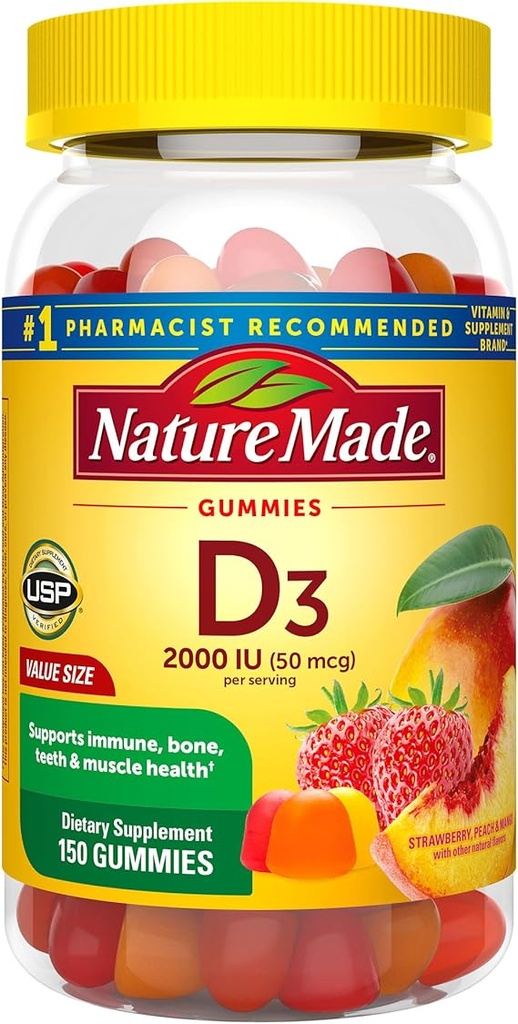 VITAMINA D3 2000UI 160 GUMMY NATURE MADE