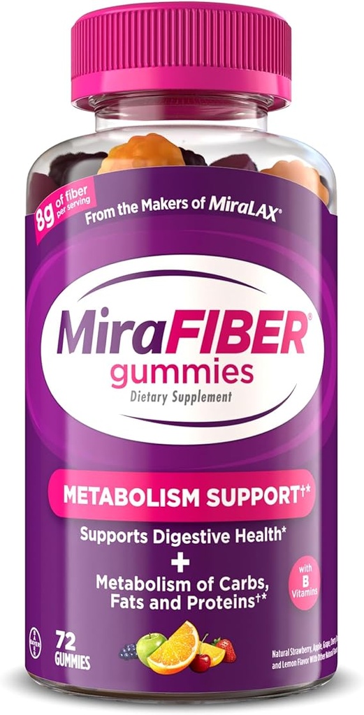 MIRAFIBER 8G FIBRA SABOR A FRUTAS 72 GOMITAS