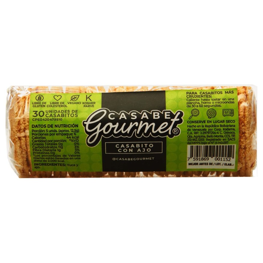 CASABE CRUNCH CON AJO 30 UNID