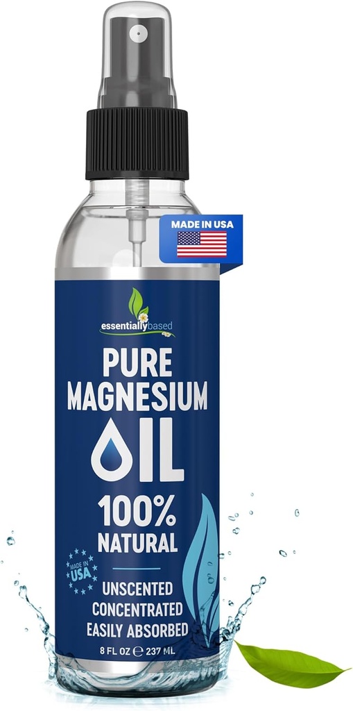 ATOMIZADOR DE ACEITE DE MAGNESIO 100% NATURAL 237 ML ESSENTIALLY BASED
