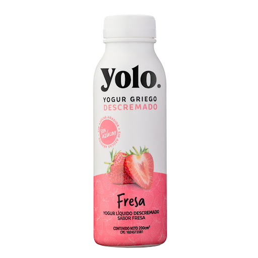 YOGURT GRIEGO LIQUIDO DESCREMADO FRESA YOLO 200 ML