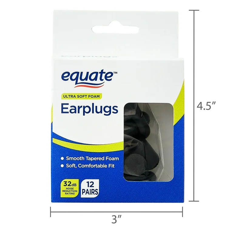 EQUATE ULTRA-SOFT SILICONE EARPLUGS  X 12 PAIRS