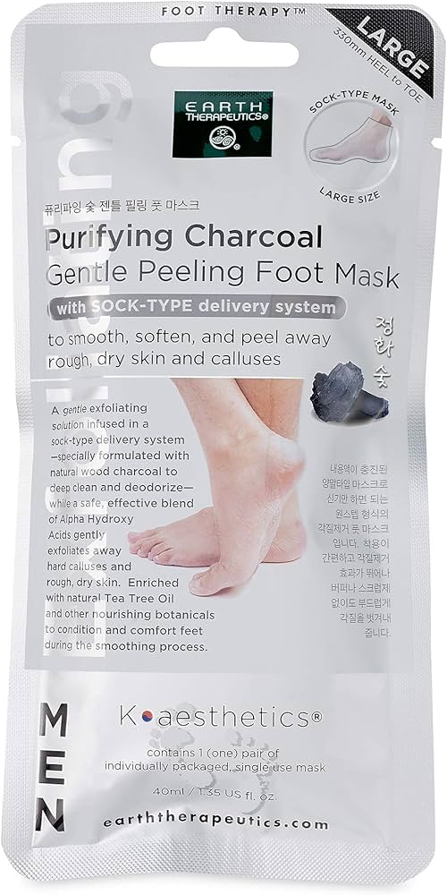 MASCARILLA PARA PIES CON CARBON PURIFICANTE EARTH THERAPEUTICS 1 PAR