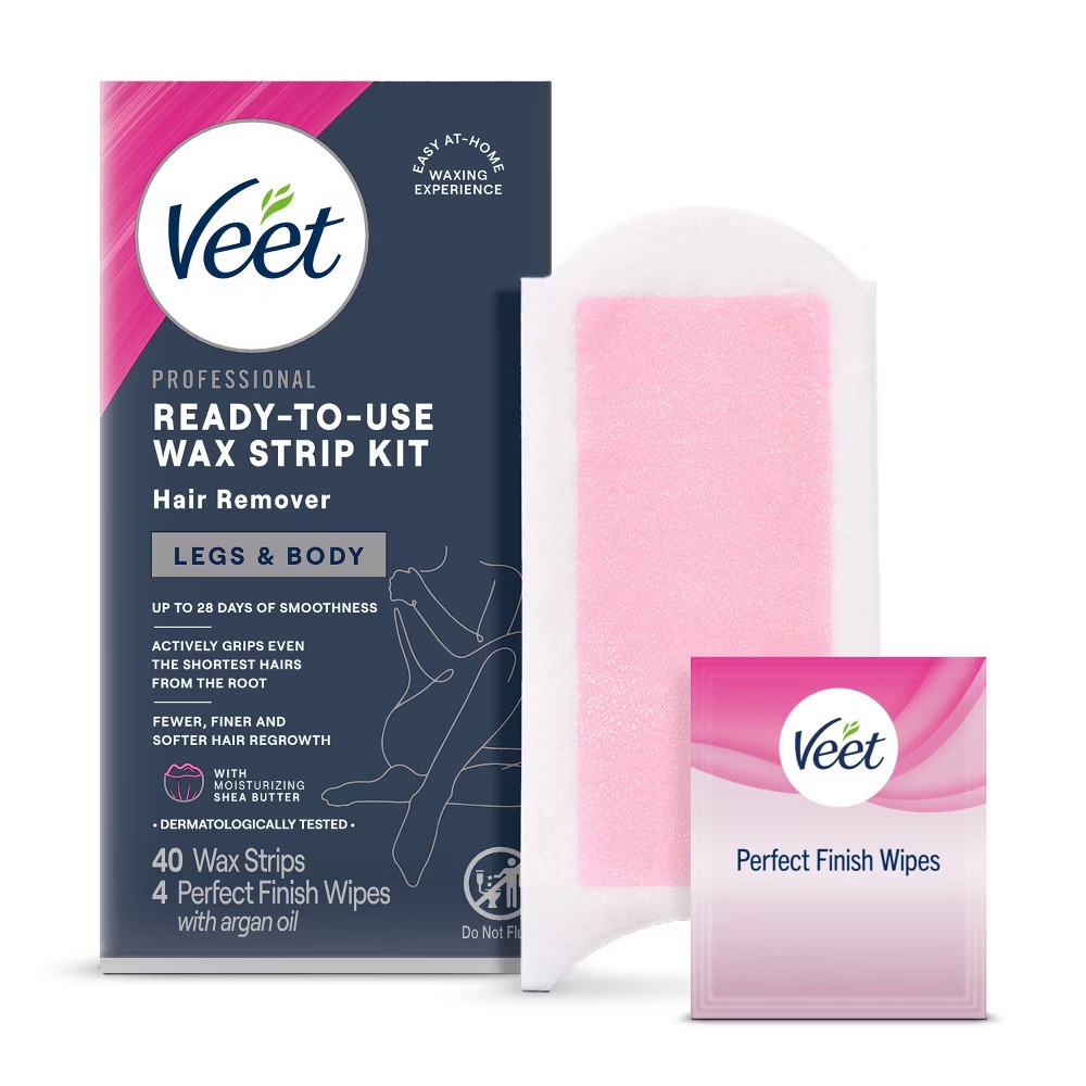BANDAS DE CERAS DEPILADORAS VEET CORPORAL X 40 BANDAS + 4 TOALLITAS