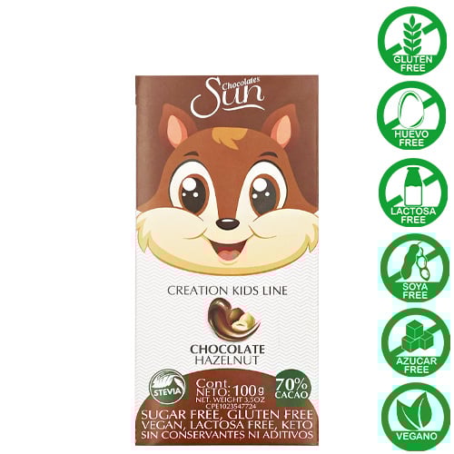 CHOCOLATE SUN CON AVELLANA LINE KIDS 100 GR