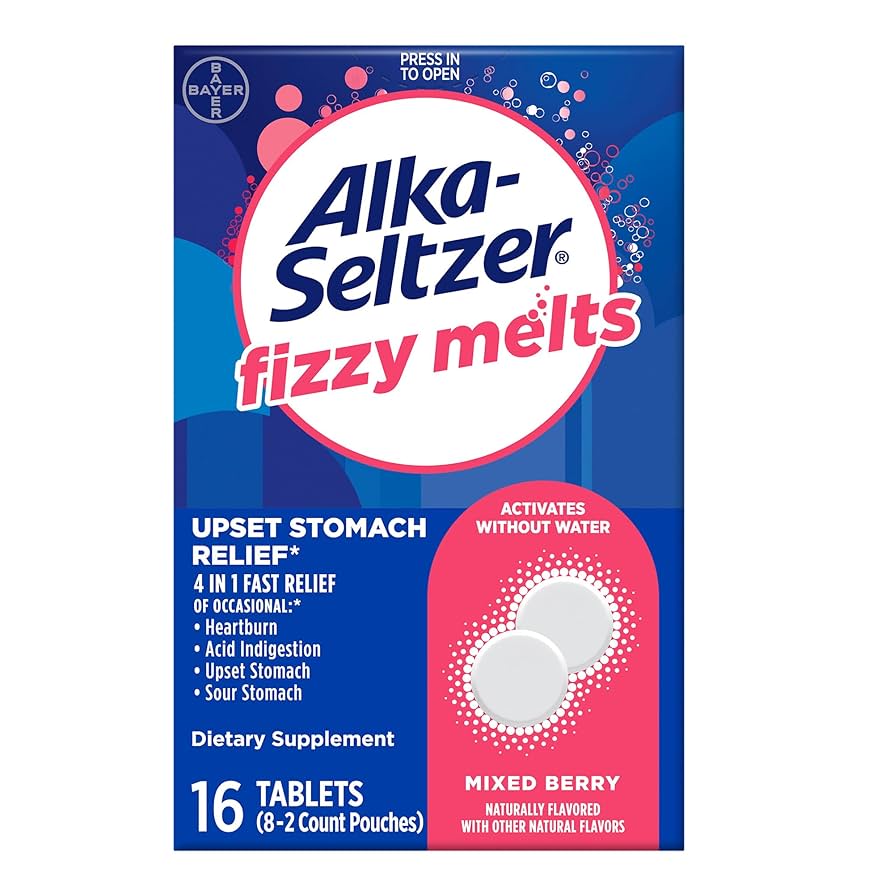 ALKA FIZZY MELTS SELTZER UPSET STOMACH RELIEF X 16 TAB