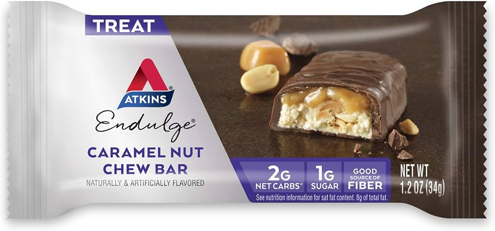 ATKINS CARAMEL NUT CHEW BAR 34G