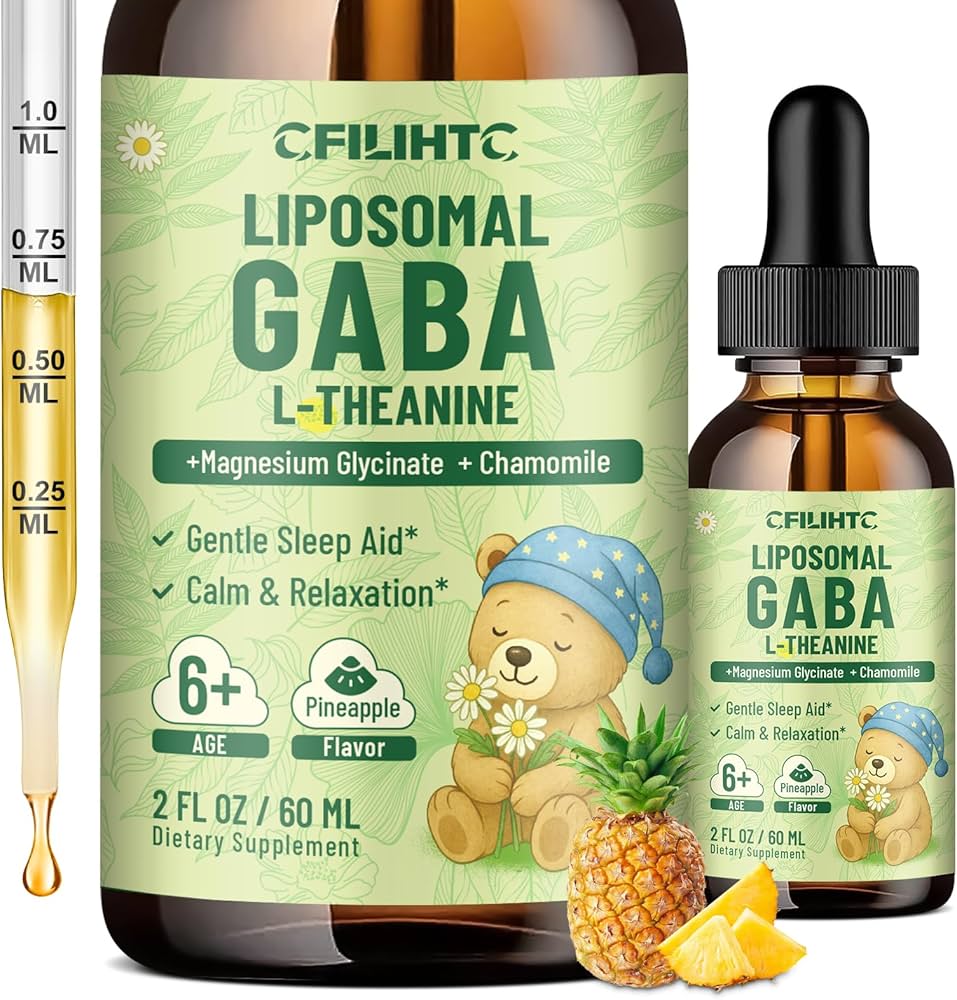 GABA LIQUID DROPS 100 MG LIPOSOMAL, L-THEANINE 60 ML CFILIHTC