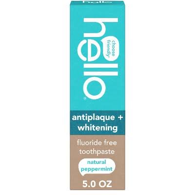 HELLO FLUORIDE FREE TOOTHPASTE NATURAL PEPERMINT 141 G