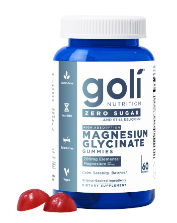 GOLI NUTRITION ZERO SUGAR MAGNESIUM GLYCINATE GUMMIES 60 PIECES